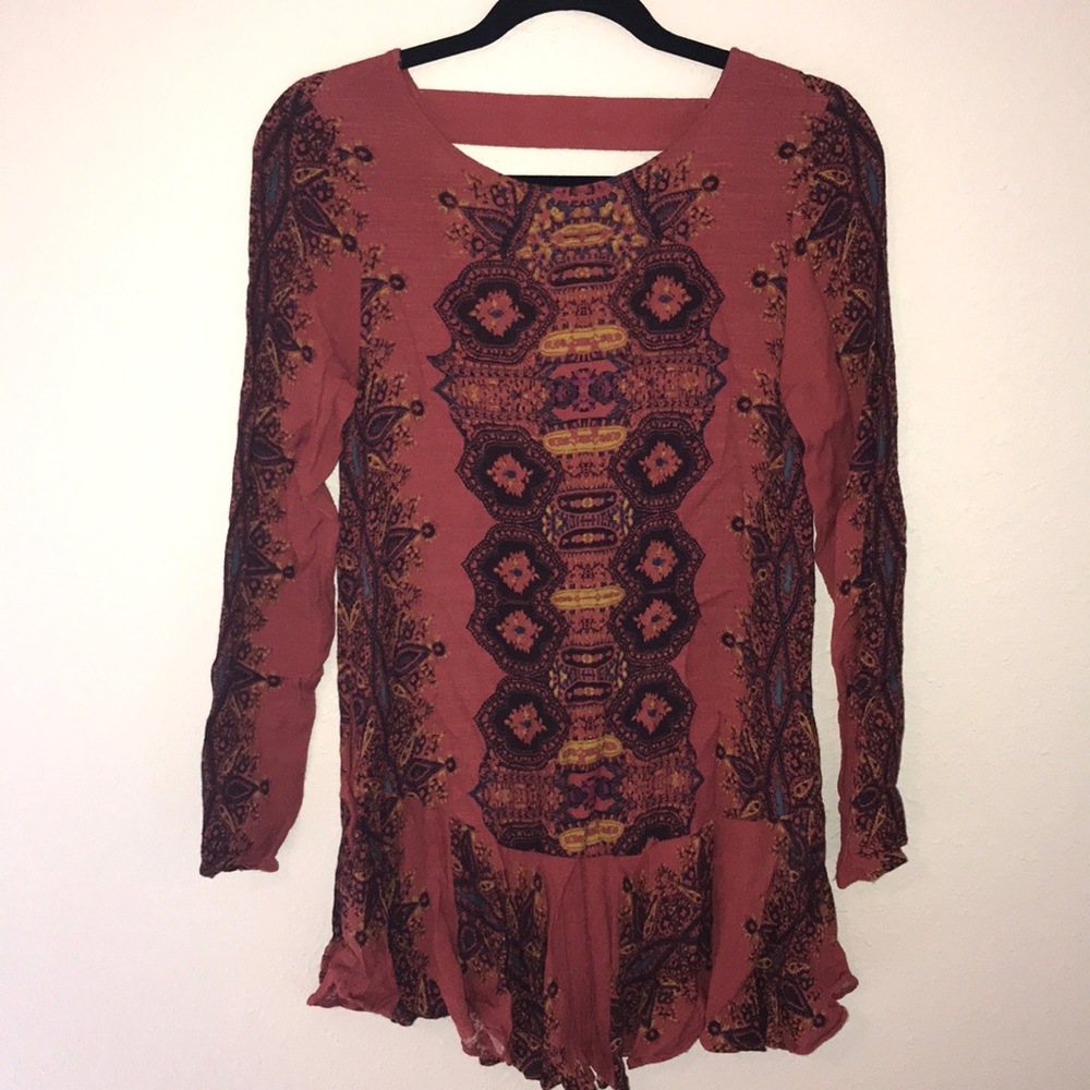 Long orange free people shirt